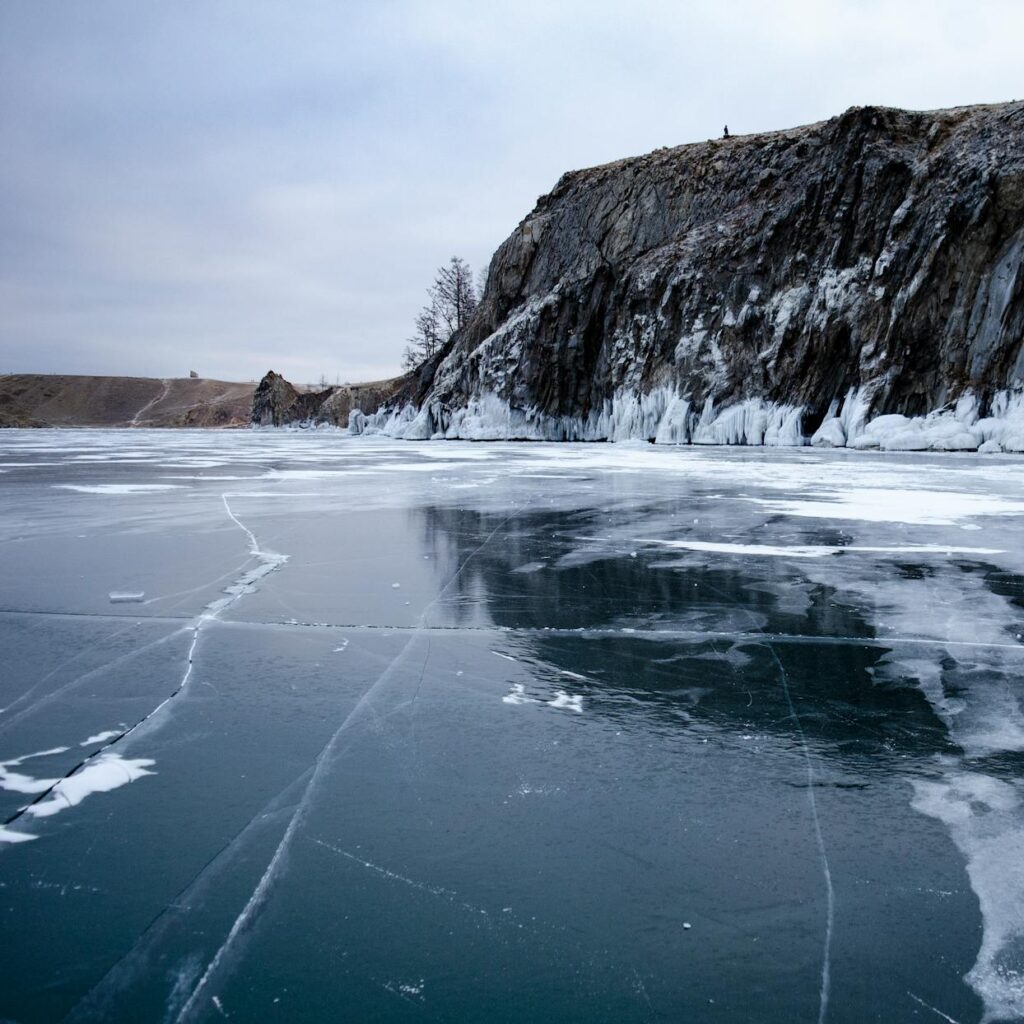frozen surface of sea